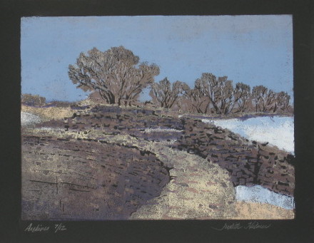 Archives 7, Block Print by Judith Hilmer