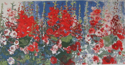 Profusion Triptych II, Block Print by Judith Hilmer