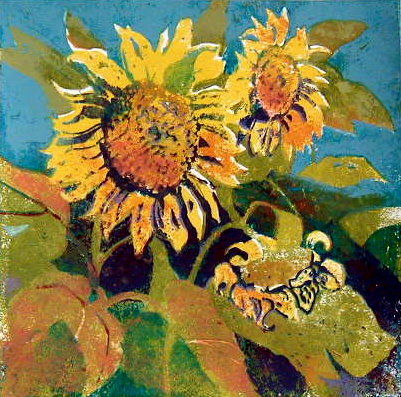 Mirasol, Block Print by Judith Hilmer