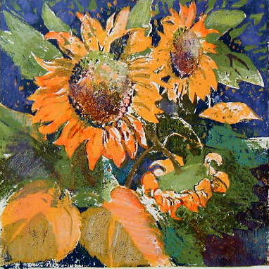 Mirasol, Block Print by Judith Hilmer
