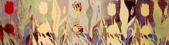 Variations on a Spring Theme, Block Print by Judith Hilmer